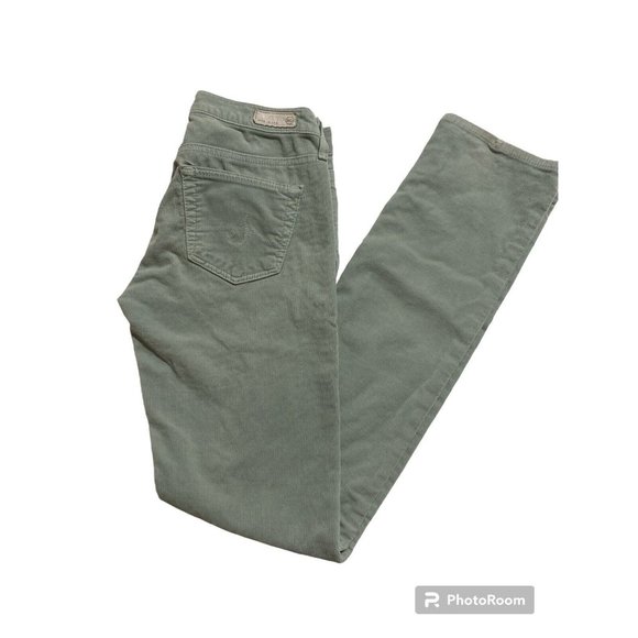AG Adriano Goldschmied The Stevie Slim Straight Corduroy Pants Womens 25R Green - Picture 10 of 10